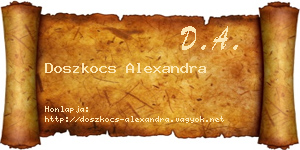 Doszkocs Alexandra névjegykártya