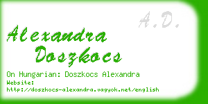 alexandra doszkocs business card